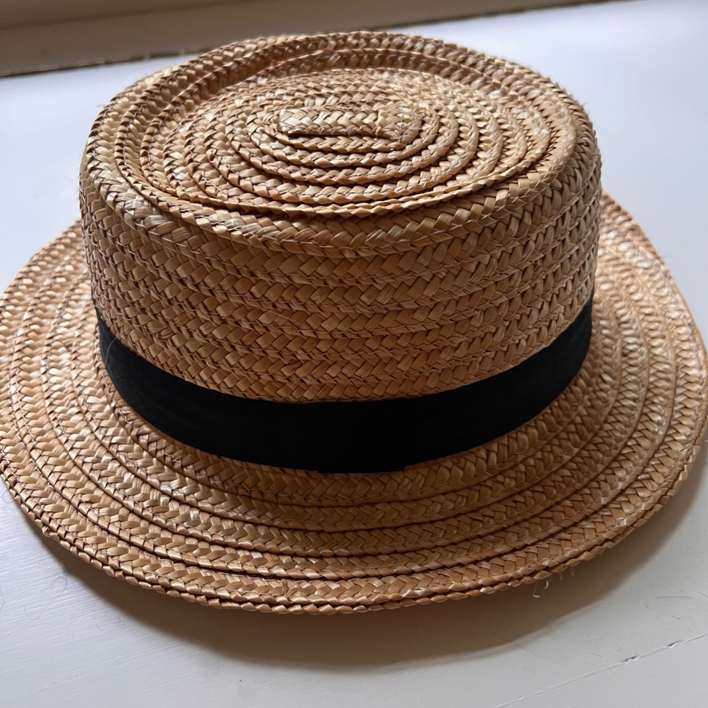 Forever 21 Tan Woven Hat with Black Band